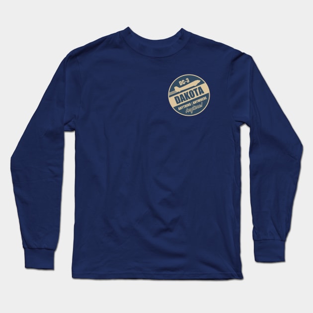 DC-3 Dakota (Small logo) Long Sleeve T-Shirt by TCP